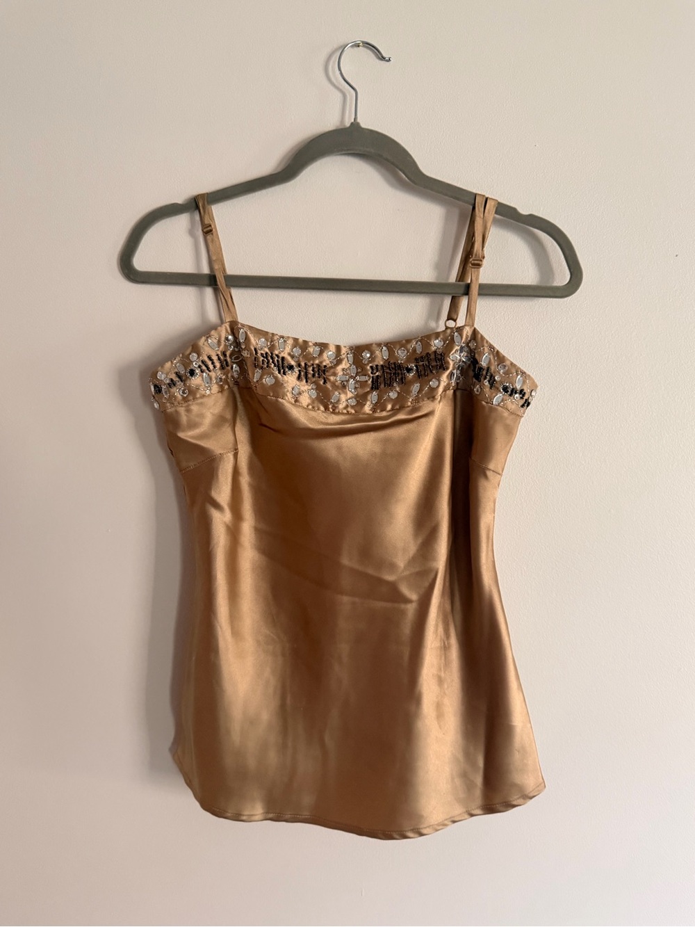 Caslon Gold Satin Beaded Camisole Top